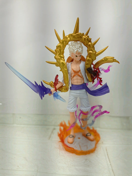 20 cm Golden Lotus Base Luffy One Piece Anime Figurine