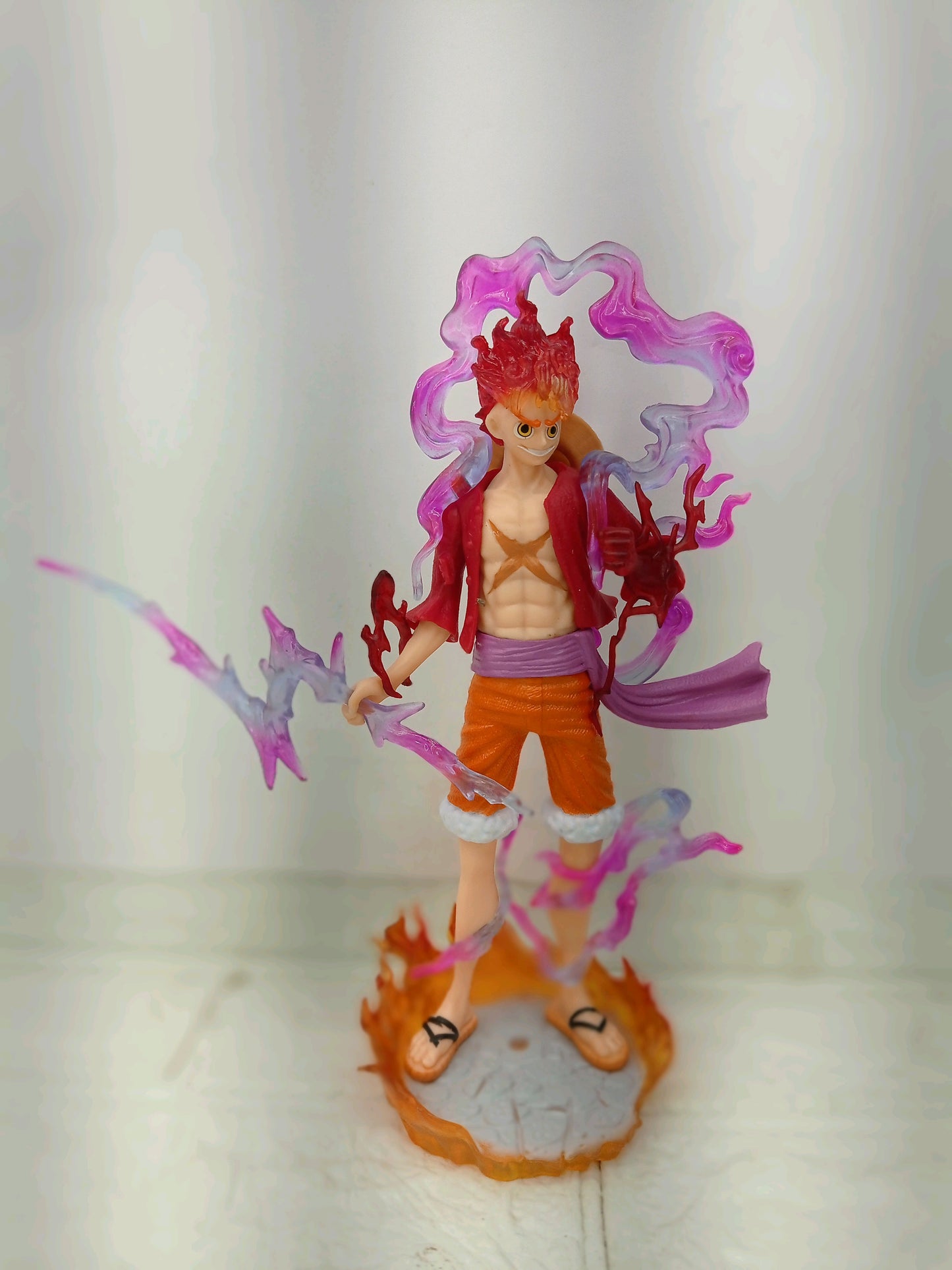 20 cm Red Clothes Lotus Base Luffy One Piece Anime Figurine
