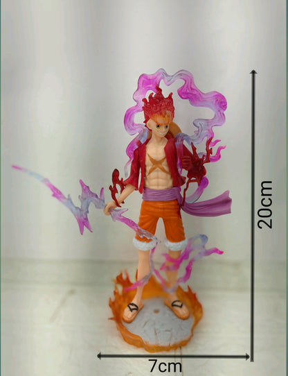 20 cm Red Clothes Lotus Base Luffy One Piece Anime Figurine