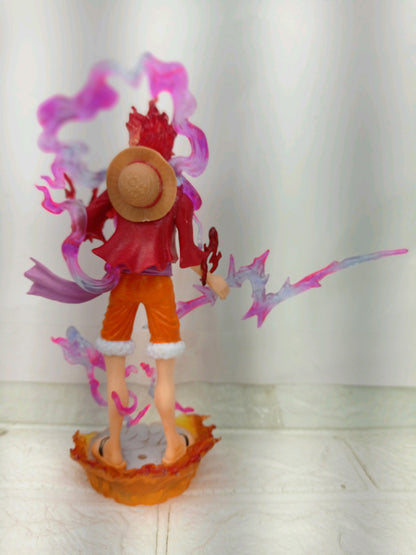 20 cm Red Clothes Lotus Base Luffy One Piece Anime Figurine