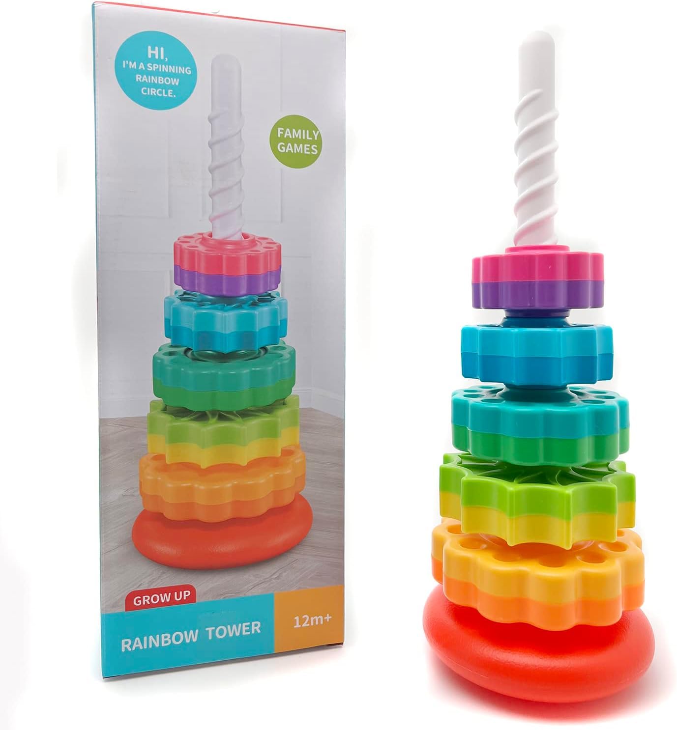 Rainbow spinning tower