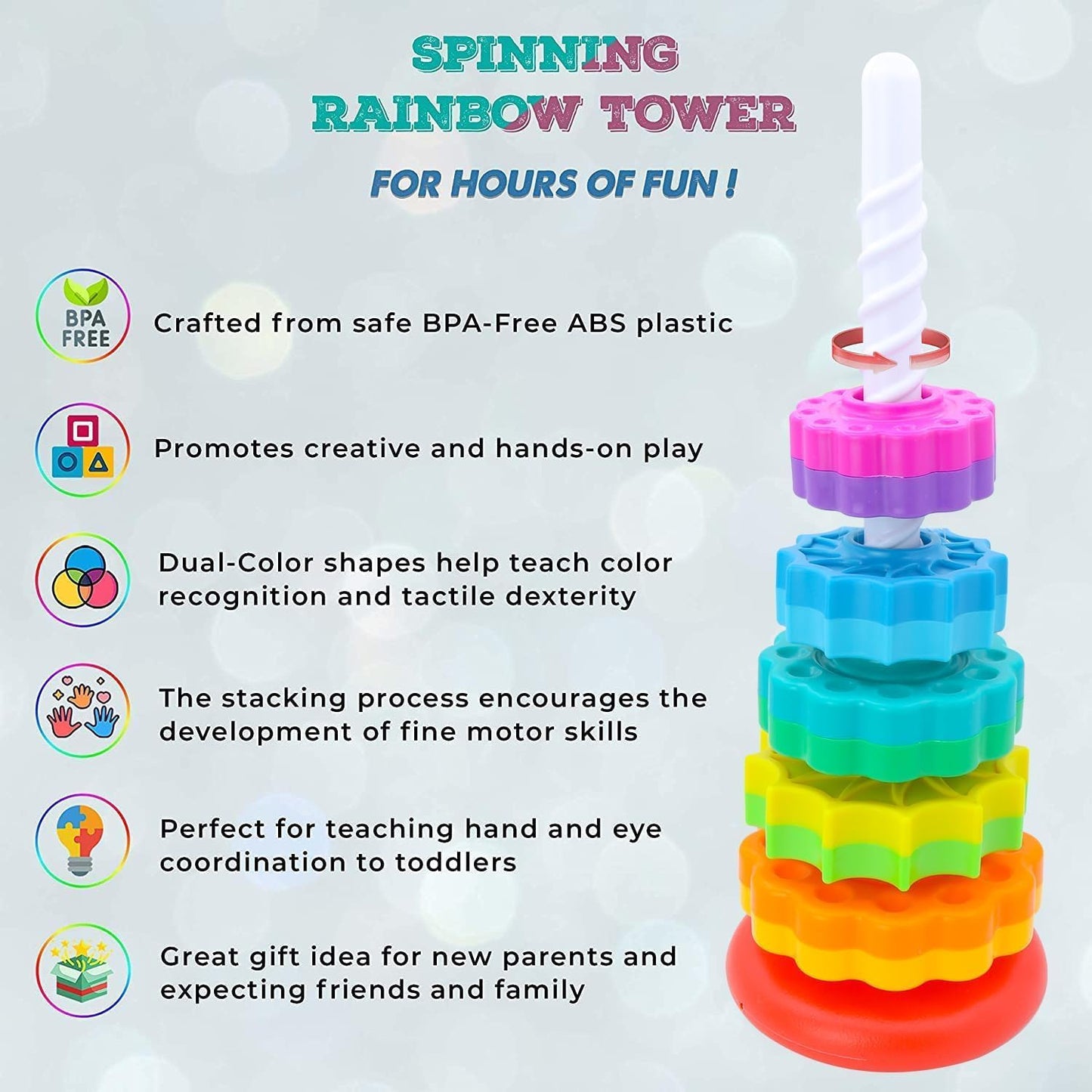 Rainbow spinning tower