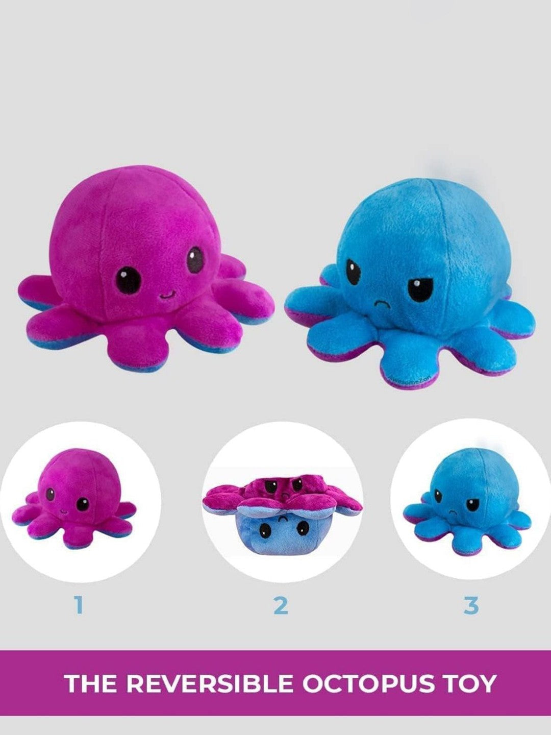 Reversible Octopus Soft Toy 12 cm