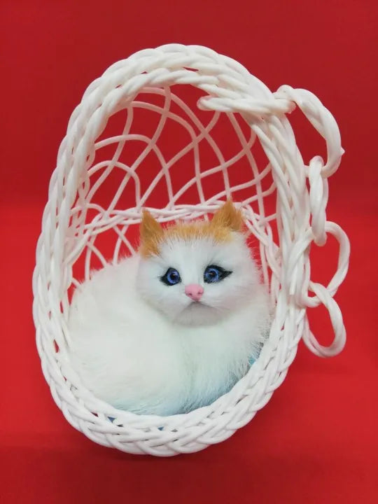 Toy Cat in Big Basket